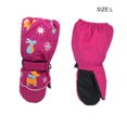 thumbnail image 3 of Billuyoard 6 pares de manoplas para niños, dibujos animados impermeables de invierno, copos de nieve, regalos para niños, impresos, cómodos, Suministros térmicos Rosa roja L, 3 of 6
