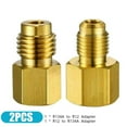 thumbnail image 1 of Bgsha 2Pcs/Set R134a To R12 Fitting Adapter 1/4 Female Flare 1/2 Acme Male Valve Kits, 1 of 10