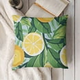 thumbnail image 3 of SHANXI Summer Tropical Green White Lemon Illustration Art Fruit Pillow Covers Pillowcases Home Decor Bed Couch Sofa Office Living Room Cushion 20x20in, 3 of 5