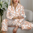 thumbnail image 6 of Pajama Sets for Women 2 Pcs, Simple fruit Button Down Long Sleeve Sleepwear Lounge PJ Sets, 6 of 6