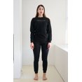 thumbnail image 4 of Revive Loungewear Ensemble de Détente Deux Pièces Sweat à Col Rond et Pantalon de Jogging pour Femmes - Noir, Petit, 4 of 5