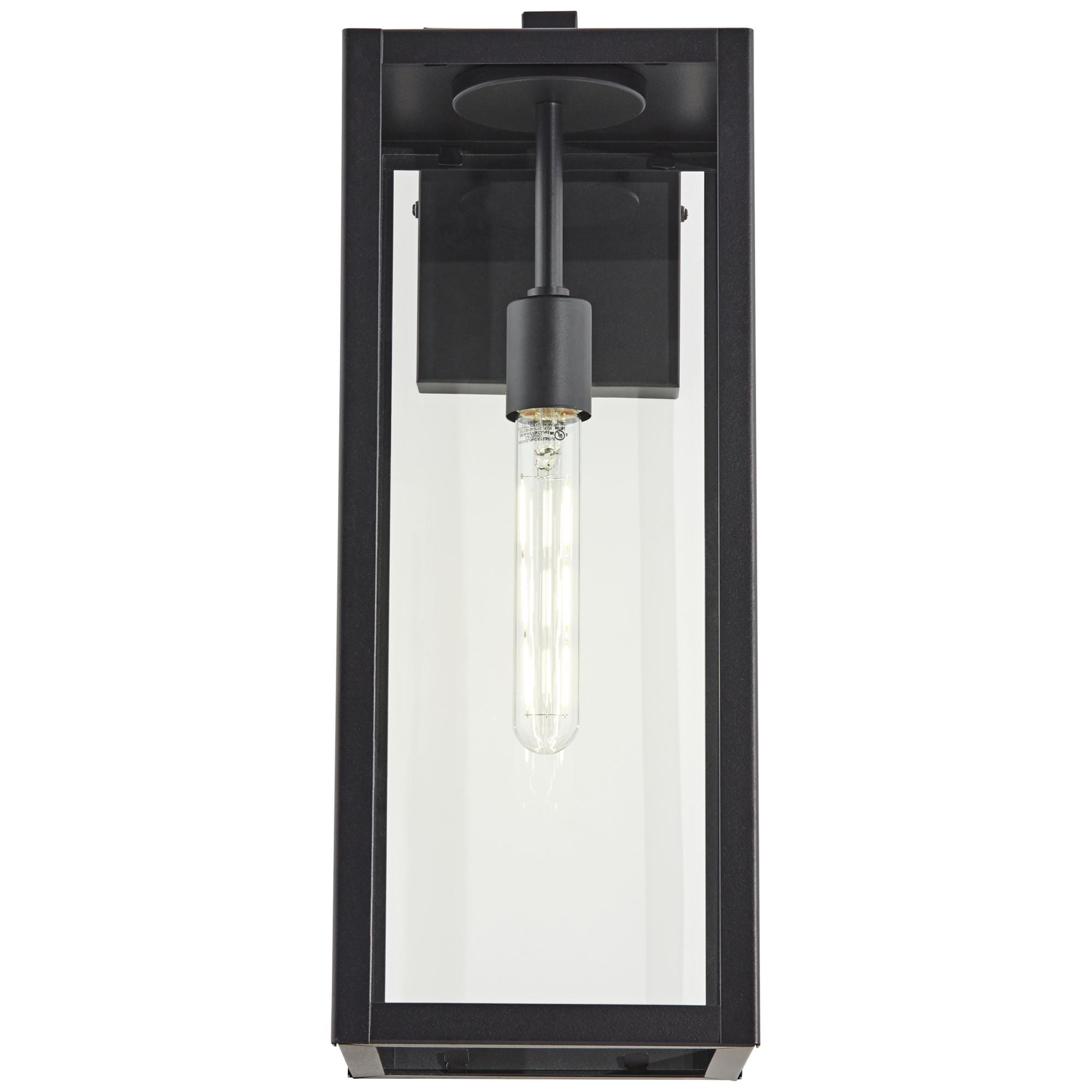 John Timberland Titan Modern Outdoor Wall Light Fixtures Set of 2 Mystic Black Rectangular Frame 20" Clear Glass for Post Exterior Barn