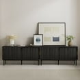 thumbnail image 3 of EYYTHUNG Fluted TV Stand with Sliding Doors, 47" Mid Century Entertainment Center with Adjustable Shelf, Wooden Media TV Console with Storage Cabinet, Black, 3 of 7