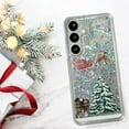 thumbnail image 2 of For Samsung S24 FE Luminous Case,Cute Christmas Tree Santa Elk Liquid Flowing Floating Moving Bling Sparkle Shockproof Glow In The Dark Cover For Galaxy S24 FE 6.7", 2 of 9
