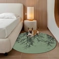 thumbnail image 2 of Green Black Branches Round Area Rug 8Ft Washable Large Circle Rugs for Living Room Dorm, Botanical Dead Tree Birds Non-Slip Carpet Floor Mats Indoor Outdoor Carpet Runner Aesthetic Home Decor, 2 of 8