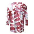 thumbnail image 4 of Womens Tops 3/4 Length Sleeves Plus Size Casual Crewneck Loose Fashion Tees T Shirt Ladies Blouses Shirts, 4 of 5