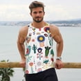 thumbnail image 6 of KLL Alpaca Flower Print Men's Muscle Gym Workout Stringer Tank Tops Bodybuilding Fitness T-Shirts Tank Tops Men-4X-Large, 6 of 7