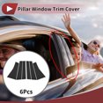 thumbnail image 2 of Recorte de Ventana del Pilar de la Puerta Único para Mitsubishi Pajero Sport 16-23 Etiqueta Antirrayaduras para los Pilares Exteriores de la Puerta Negra 6Pcs, 2 of 6