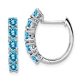 thumbnail image 1 of 925 Sterling Silver Blue Topaz Hinged Hoop Earrings, 1 of 6