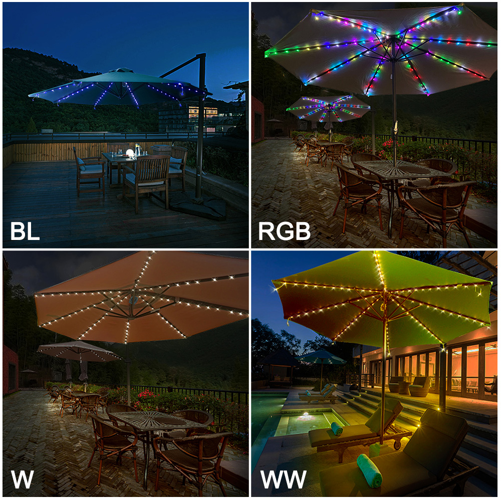 Strings Lights Patio Umbrella Lights 104 LEDs 8 Lighting Modes with
