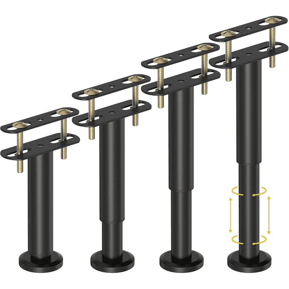 NAISHIER 4 Pcs Adjustable Height Bed Support Legs 7.08-12.6 inch, Bed Frame Center Support Legs for Bed Frame/Bed Center Slat/Furniture, Heavy Duty Metal Bed Replacement Legs Bed Slats Support Legs