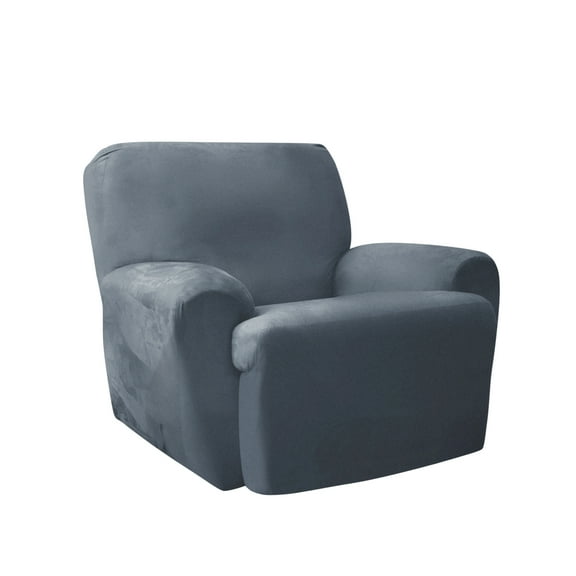 Zenna Home Stretch Plush Recliner Slipcovers, Slate Blue, 4-Piece