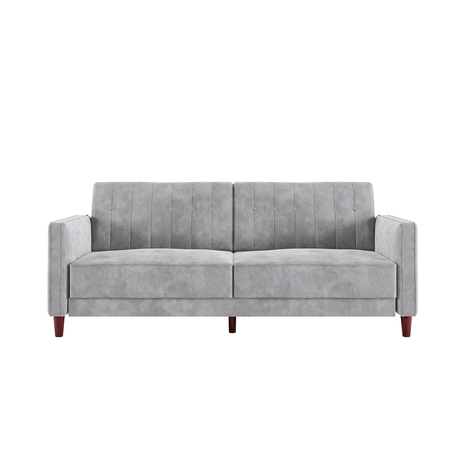 DHP Pin Tufted Transitional Futon, Light Gray Velvet  (图5)
