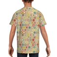 thumbnail image 5 of Wukai Retro Geometry Youth Unisex Short Sleeve T-Shirt for Boys, Girls, Teens, and Kids-Large, 5 of 7