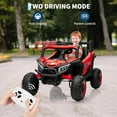 thumbnail image 2 of 12V Ride On Car,UTV Truck with Parental Remote Control,Electric Vehicle with 4 Spring Suspension,EVA Tires,Safety Belt,Double Open Doors,Bluetooth,Music,LED Lights for Ages 3-8 Years,Red, 2 of 6