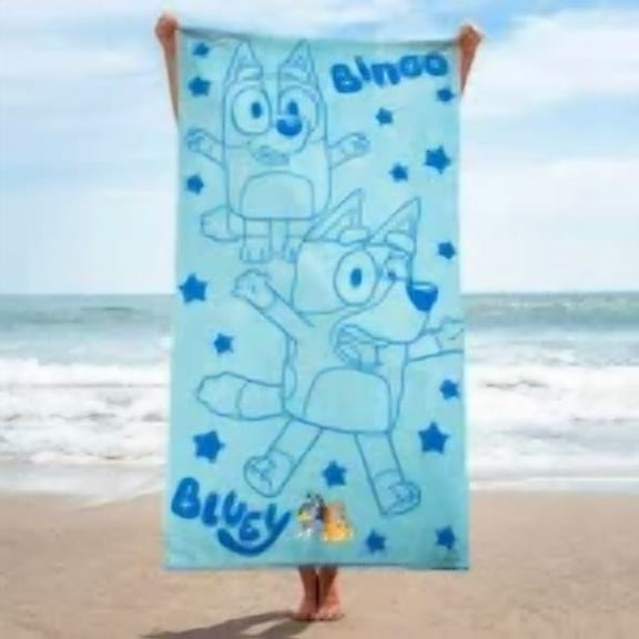 Bluey Beach Oversized 100% Cotton Towel with Embroidered 1 Count