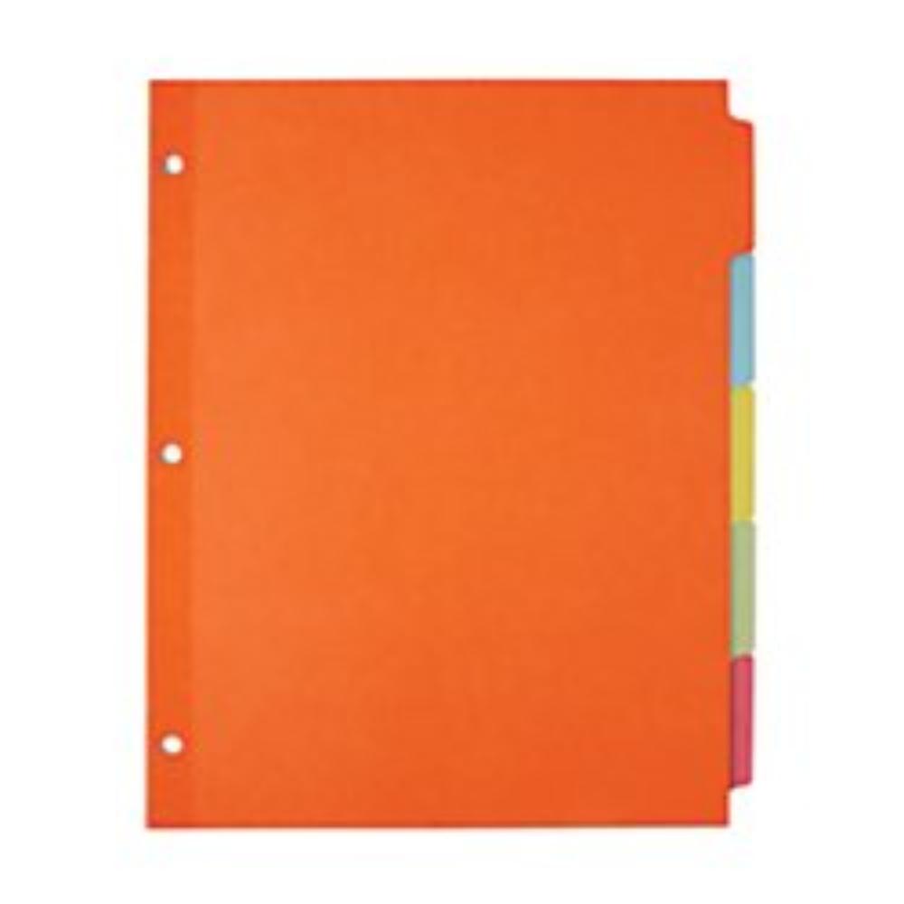 Plain Dividers With Write On Tabs Assorted Colors 5 Tab 23082 Prepunched To Fit Any Standard 3 Ring Binder By Office Depot Usa Walmart Com