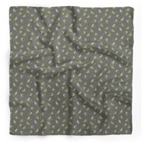 Bimba Gray Flycathcer Bird Printed Pure Silk Scarf Neck Wrap Summer Hair Bandanas For Women 40 x 80 Inches
