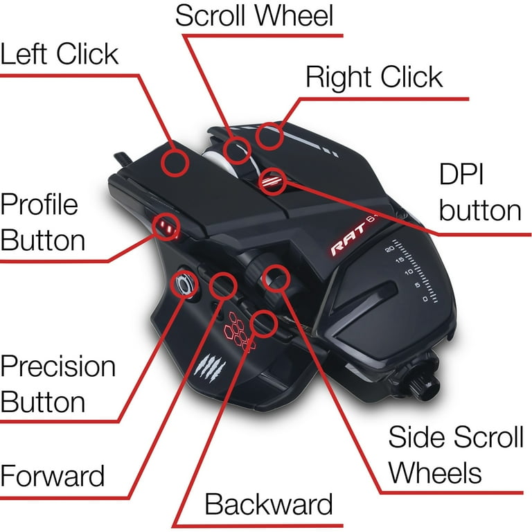 Mad Catz, MDCMR04DCAMBL00, The Authentic R.A.T. 6+ Optical Gaming