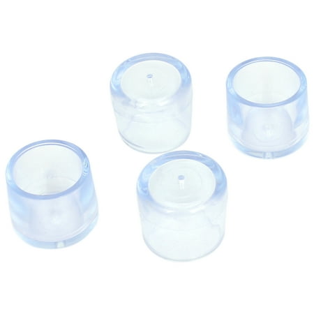 4 Pcs Clear Rubber Table Chair Leg Tips Furniture Protectors 24mm