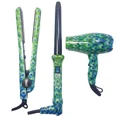 thumbnail image 2 of The Neo Choice 3 pcs Trio Complete Full Set with 1.25 Inch Hair Straightener + 18-25mm Curling Iron + Mini Hair Dryer (Peacock), 2 of 3