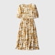 thumbnail image 4 of Vestidos elegantes de verano de alta gama con estampado de seda auténtica 100 % para mujer, 4 of 5
