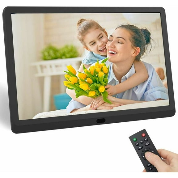 10-Inch Digital Photo Frame,1920 X 1080 Ips Screen, Digital Photo Frame With Photo/Music/Video Player/Clock/Calendar, Supports Usb And Sd Card, With Remote Control, Black