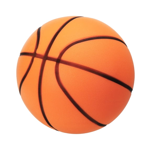 Uxcell Silent Basketball 9.5" No Noise High-Density Foam Dribbling Indoor Basketball with Net Bag forIndoor Sport Orange