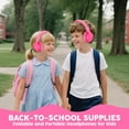 thumbnail image 3 of ONTA Kids Headphones for Boys Girls, Foldable Adjustable Stereo Wired over Ear Headphones for Kids, Toddler Earphones School Teen for School Computer Laptop Game(pink), 3 of 9