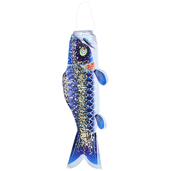 Drapeau de Poisson Style Japonais Manche à Vent Ornement Suspendu Extérieur Décor de Manche à Vent Carpe