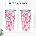 thumbnail image 2 of Pink Bow Tumbler, Pink Knots 20oz Stainless Steel Insulated Travel Tumbler,Travel Coffee Mug with Lid and Straw Cups Gifts for Women Men, 2 of 6