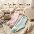 thumbnail image 2 of Colorfut Women's 3-Pairs Cozy Microfiber Anti-Skid Soft Colorful Patterned Fuzzy Crew Socks&nbsp;Slipper (with non-slip silicone grippers) FZ31-B, 2 of 6
