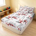 thumbnail image 3 of Erosebridal Fire Truck Zipper Full Size Comforter Sets with Fitted Sheet and 2 Pillowcases, Firefighter Zipper Bedding Set, White Pattern, Gray Reversible, 3 of 7