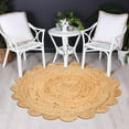 thumbnail image 5 of Natural Jute Circle Rug, Reversible Rustic Farmhouse Boho Area Mat, Natural_F, 6 FT, 5 of 5