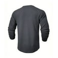 thumbnail image 3 of Dagegui Mens Waffle Henley Shirts Long Sleeve Button Pullover Tops Slim Fit Athletic Muscle Tee Fall Clothes Dark Gray L, 3 of 3