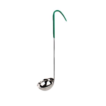 Handle 12 Piece - 4 Oz, One Piece Color Coded Ladle, Green Handle, S/S, total 12 Counts