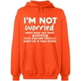 thumbnail image 2 of OXI Hoodie Sweatshirt - Worried About What You Think, Basic Casual Hoodie for Men's and Women Fleece Hoodie Long Sleeve - Orange Small, 2 of 3