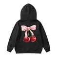 thumbnail image 4 of Kiijoy Toddler Girls Hoodie Cherry Print Sports Hooded Sweatshirt Pullover Top, Sizes 2-3, 4 of 4