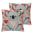 thumbnail image 2 of Awypu Cute Love Koala Decorative Throw Pillow Covers for Couch Square Pillow Cases Soft Pillowcases for Home Couch Sofa Bed Car Living Room Bedroom Decor  2pcs White, 2 of 6