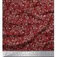thumbnail image 1 of Soimoi Red Moss Georgette Fabric Artistic Leaf & Floral Print Fabric by the Yard 42 Inch Wide, 1 of 3