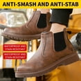 thumbnail image 3 of RIBONGZ Steel Toe Work Boots for Men Slip-on Chelsea Boot, Men's Industrial & Construction Shoes, Waterproof, Lightweight, Comfortable, Non-slip Safety Shoes, 3 of 5