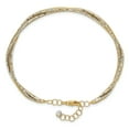 thumbnail image 2 of 14K Two-tone Dia-cut and Textured Braided with Safety Chain Bangle, 2 of 4
