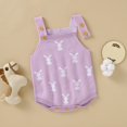 thumbnail image 4 of JAJAHO Baby Girls Easter Bunny Bodysuit Adjustable Straps Knitted Cute Rabbit Design Summer Toddler Girl Romper Clothes 0-18M Stylish Onesie, 4 of 5