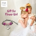 thumbnail image 4 of Infinity Collection Flower Girl Wedding Bracelet - Flower Girl Heart Pendant with Snake Chain Bracelet - Adjustable and Lightweight - Girls Wedding Party Charm for Flower Girl Bridesmaid, 4 of 9
