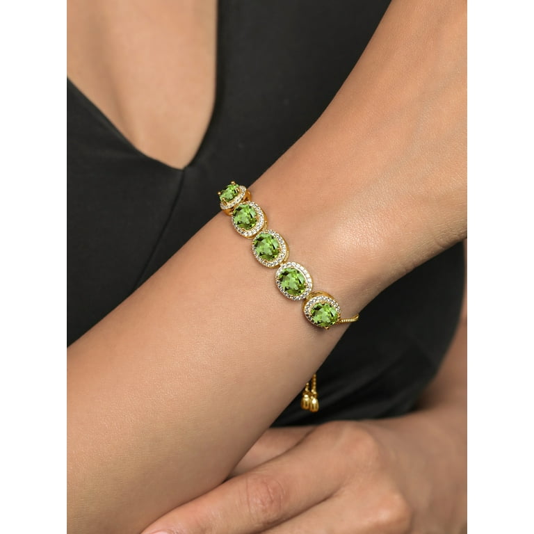 Peridot tennis bracelet deals