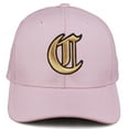 thumbnail image 2 of Daxton Premium Mid Profile Hat Semi Curved Visor Pink Cap Black Gold Gothic Embroidered, Letter C, 2 of 3