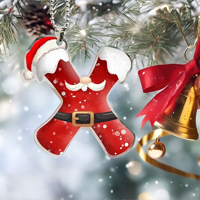 Ofertas Únicas, 26 adornos navideños con 26 letras, adornos rojos para árbol de Navidad, adornos colgantes con letras, adornos para árbol de Navidad con alfabeto para el hogar Akmoler
