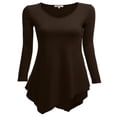 thumbnail image 1 of CHOK Tunique Longue à Manches Longues Col en V pour Femmes Robe T-Shirt, 1 of 3