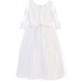 thumbnail image 2 of Big Girls' Scallop Sleeve Embroidered Floor Length Communion Flower Girl Dress White 7 (S68K1), 2 of 4