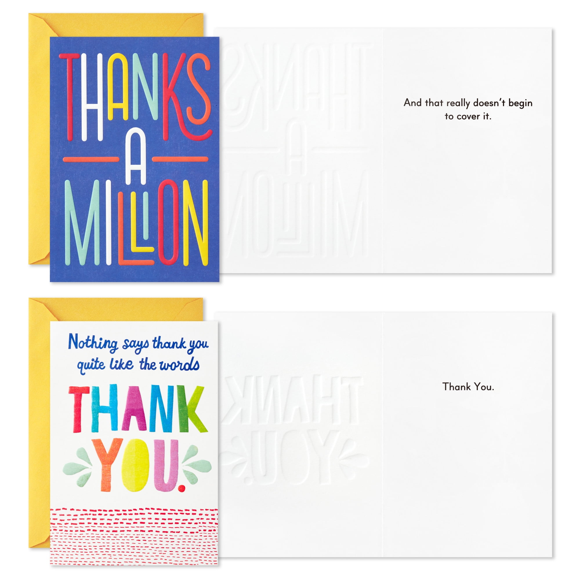 Hallmark Assorted Thank-You Cards (Bold and Bright Designs), 12 Count